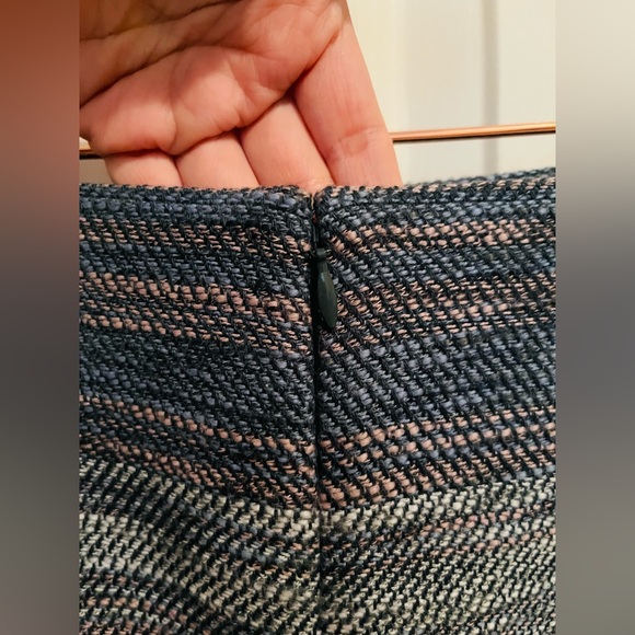 LOFT Tweed Fringe Blue Skirt - Picture 7 of 8